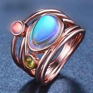 SOLD - Rainbow w/ Pink & Peridot Accents Rose Gld